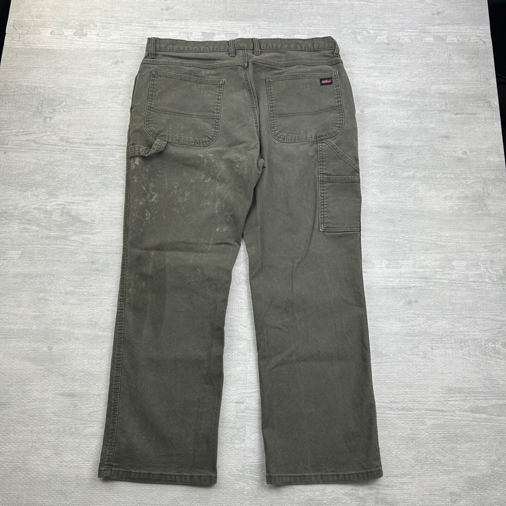 Vintage Dickies Carpenter Pants Size 38x30 Green Workwear Casual Boho Baggy Wide